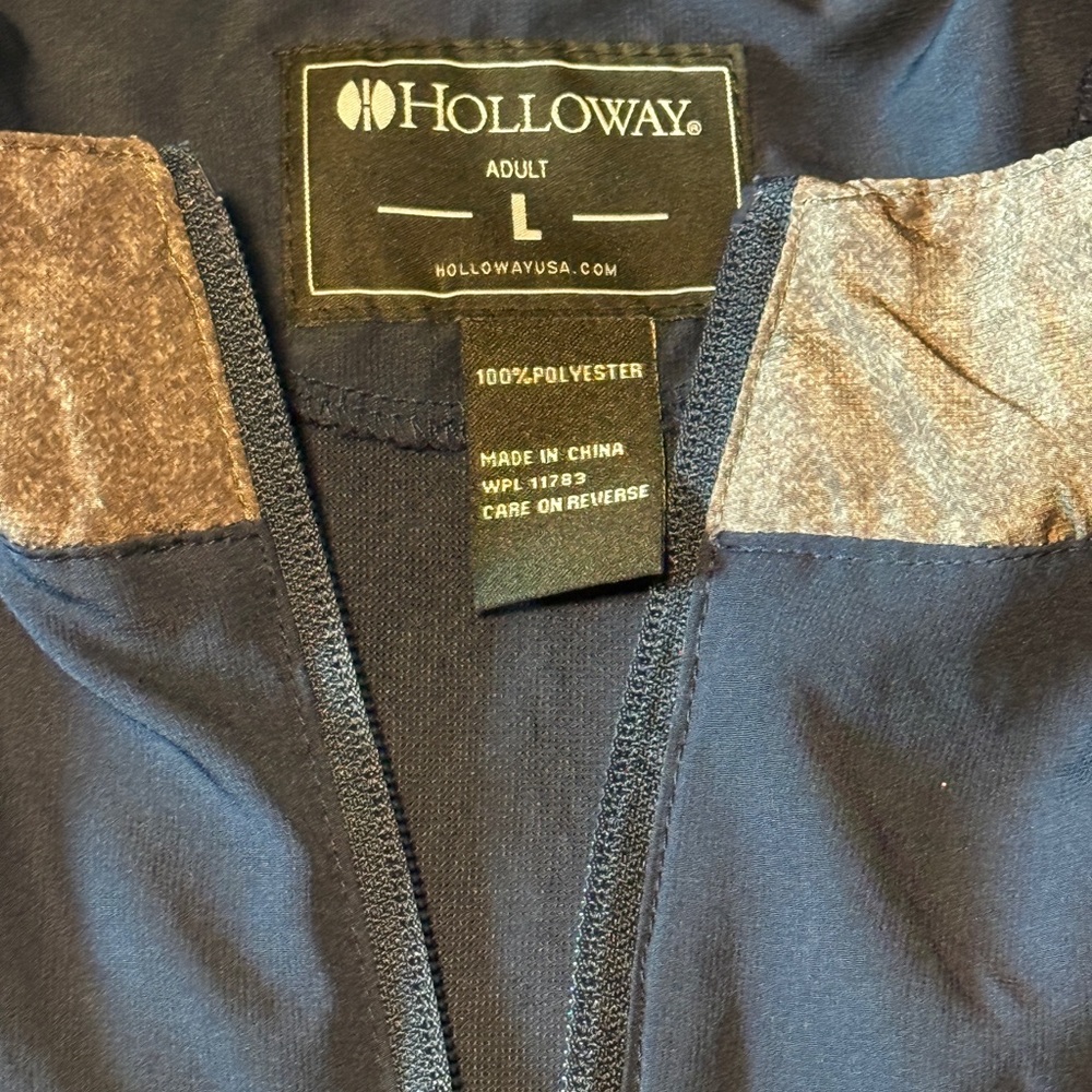 Holloway Quarter Zip Pullover Jacket Mens L Navy Gray Athletic Windbreaker - Picture 2 of 9